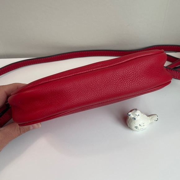 Banana Republic Red Genuine Leather Double Entry Crossbody Bag - Picture 7 of 16